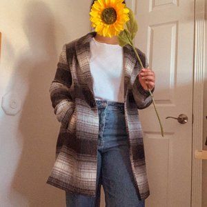 🌻 Sportsgirl checkered wool trench coat